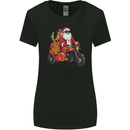 Motorbike & Sidecar Christmas Santa Xmas Biker Womens Wider Cut T-Shirt Black