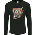 Motorcycle Engine Skull Biker Motorbike Mens Long Sleeve T-Shirt Black