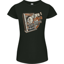 Motorcycle Engine Skull Biker Motorbike Womens Petite Cut T-Shirt Black