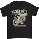 a black t - shirt with an image of a motorcyclist on it