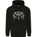 Motorcycle Skulls & Rider Motorbike Biker Mens 80% Cotton Hoodie Black