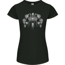 Motorcycle Skulls & Rider Motorbike Biker Womens Petite Cut T-Shirt Black