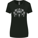 Motorcycle Skulls & Rider Motorbike Biker Womens Wider Cut T-Shirt Black