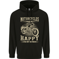 Motorcycles Make Me Happy Biker Motorbike Childrens Kids Hoodie Black