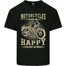 Motorcycles Make Me Happy Biker Motorbike Kids T-Shirt Childrens Black
