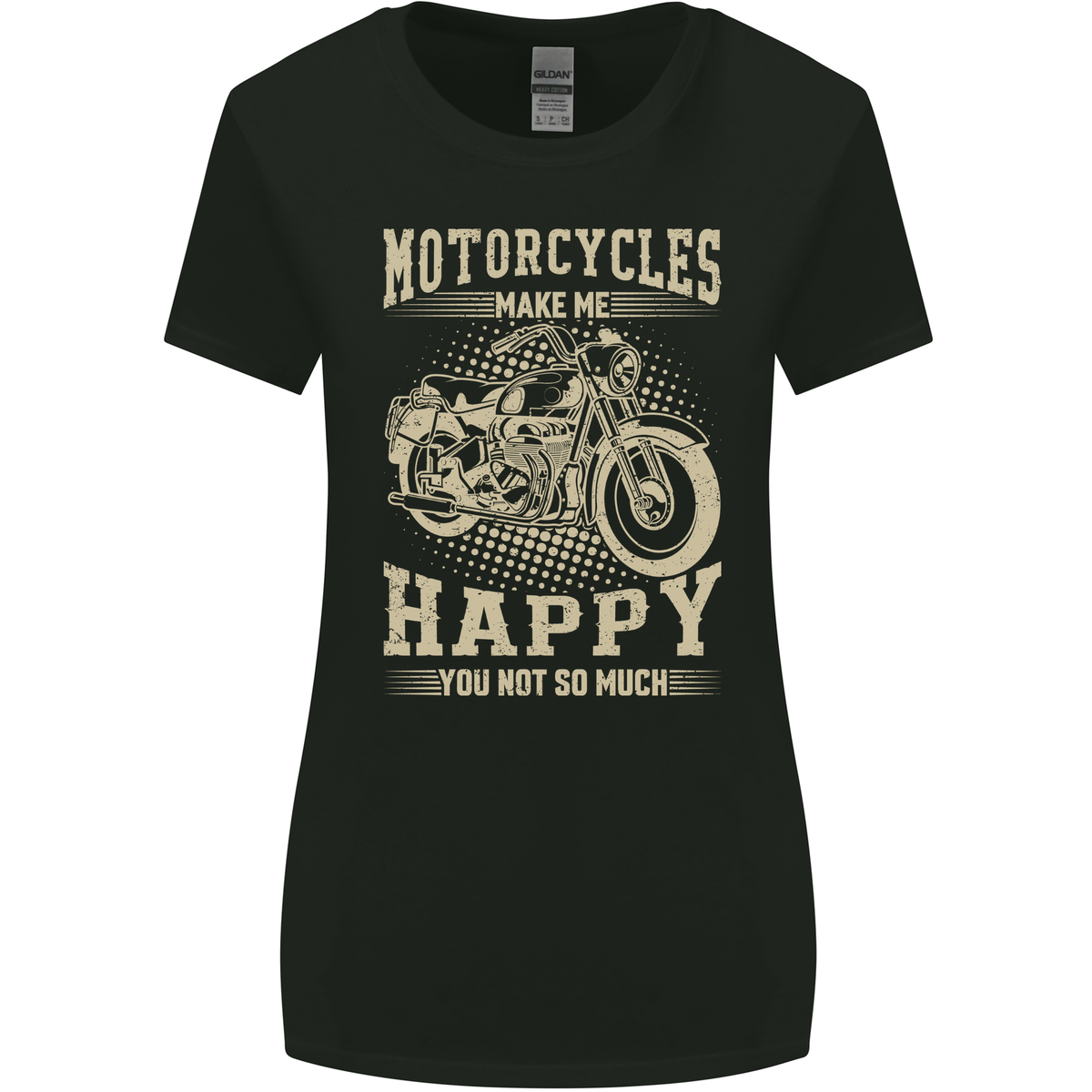 Biker Women's Tee: Motorcycles Make Me Happy