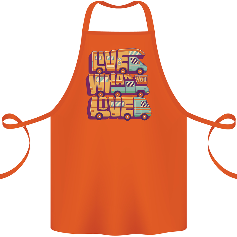 Motorhome Live What You Love RV Caravan Cotton Apron 100% Organic Orange