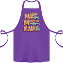 Motorhome Live What You Love RV Caravan Cotton Apron 100% Organic Purple