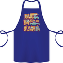 Motorhome Live What You Love RV Caravan Cotton Apron 100% Organic Royal Blue