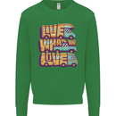 Motorhome Live What You Love RV Caravan Kids Sweatshirt Jumper Irish Green