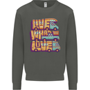 Motorhome Live What You Love RV Caravan Kids Sweatshirt Jumper Storm Grey