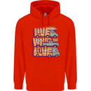 Motorhome Live What You Love RV Caravan Mens 80% Cotton Hoodie Bright Red