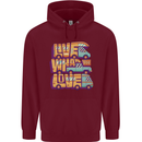 Motorhome Live What You Love RV Caravan Mens 80% Cotton Hoodie Maroon