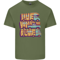 Motorhome Live What You Love RV Caravan Mens Cotton T-Shirt Tee Top Military Green