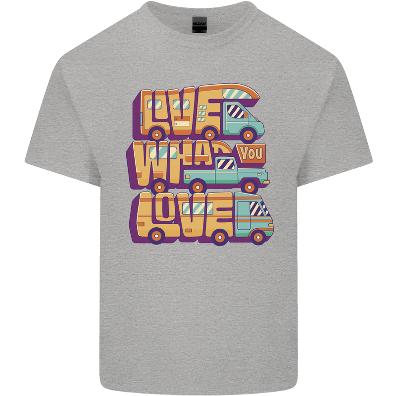 Motorhome Live What You Love RV Caravan Mens Cotton T-Shirt Tee Top Sports Grey