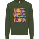 Motorhome Live What You Love RV Caravan Mens Sweatshirt Jumper Forest Green