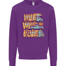 Motorhome Live What You Love RV Caravan Mens Sweatshirt Jumper Purple