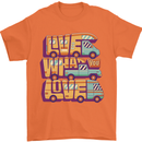 Motorhome Live What You Love RV Caravan Mens T-Shirt 100% Cotton Orange