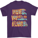 Motorhome Live What You Love RV Caravan Mens T-Shirt 100% Cotton Purple