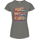 Motorhome Live What You Love RV Caravan Womens Petite Cut T-Shirt Charcoal