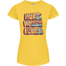 Motorhome Live What You Love RV Caravan Womens Petite Cut T-Shirt Yellow