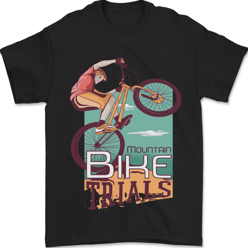 a black mountain bike t - shirt with a man riding a bike