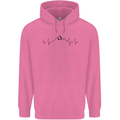Mountain ECG Hiking Trekking Climbing Pulse Childrens Kids Hoodie Azalea