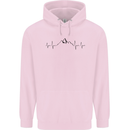 Mountain ECG Hiking Trekking Climbing Pulse Childrens Kids Hoodie Light Pink