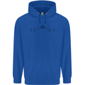 Mountain ECG Hiking Trekking Climbing Pulse Childrens Kids Hoodie Royal Blue