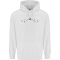 Mountain ECG Hiking Trekking Climbing Pulse Childrens Kids Hoodie White