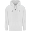 Mountain ECG Hiking Trekking Climbing Pulse Childrens Kids Hoodie White