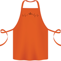 Mountain ECG Hiking Trekking Climbing Pulse Cotton Apron 100% Organic Orange