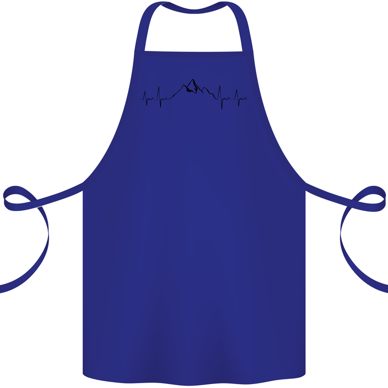 Mountain ECG Hiking Trekking Climbing Pulse Cotton Apron 100% Organic Royal Blue