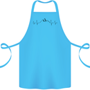 Mountain ECG Hiking Trekking Climbing Pulse Cotton Apron 100% Organic Turquoise
