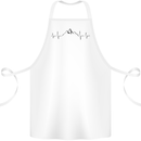 Mountain ECG Hiking Trekking Climbing Pulse Cotton Apron 100% Organic White