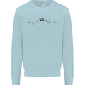 Mountain ECG Hiking Trekking Climbing Pulse Kids Sweatshirt Jumper Light Blue
