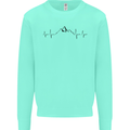 Mountain ECG Hiking Trekking Climbing Pulse Kids Sweatshirt Jumper Peppermint