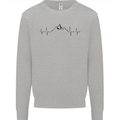 Mountain ECG Hiking Trekking Climbing Pulse Kids Sweatshirt Jumper Sports Grey