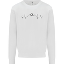 Mountain ECG Hiking Trekking Climbing Pulse Kids Sweatshirt Jumper White