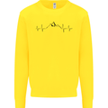 Mountain ECG Hiking Trekking Climbing Pulse Kids Sweatshirt Jumper Yellow