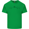 Mountain ECG Hiking Trekking Climbing Pulse Kids T-Shirt Childrens Irish Green