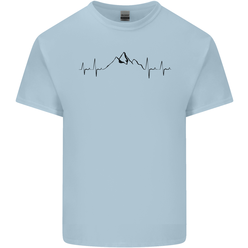 Mountain ECG Hiking Trekking Climbing Pulse Kids T-Shirt Childrens Light Blue