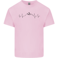 Mountain ECG Hiking Trekking Climbing Pulse Kids T-Shirt Childrens Light Pink