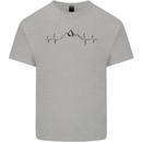 Mountain ECG Hiking Trekking Climbing Pulse Kids T-Shirt Childrens Sports Grey
