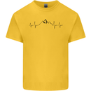 Mountain ECG Hiking Trekking Climbing Pulse Kids T-Shirt Childrens Yellow