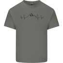 Mountain ECG Hiking Trekking Climbing Pulse Mens Cotton T-Shirt Tee Top Charcoal