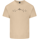 Mountain ECG Hiking Trekking Climbing Pulse Mens Cotton T-Shirt Tee Top Sand
