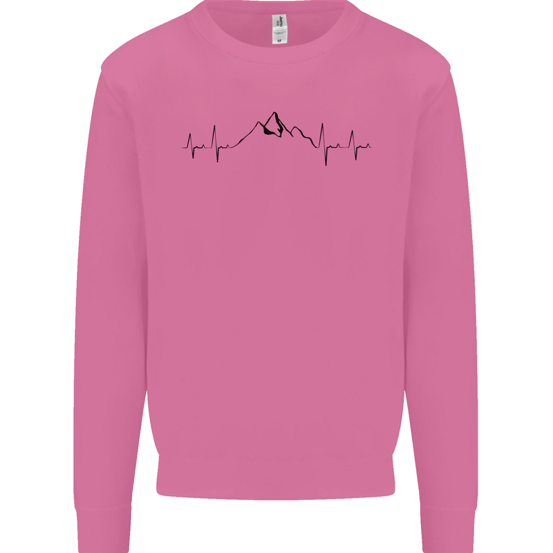 Mountain ECG Hiking Trekking Climbing Pulse Mens Sweatshirt Jumper Azalea