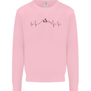 Mountain ECG Hiking Trekking Climbing Pulse Mens Sweatshirt Jumper Light Pink