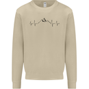 Mountain ECG Hiking Trekking Climbing Pulse Mens Sweatshirt Jumper Sand